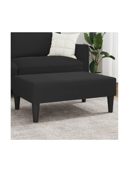 Stool Footstool Upholstered with Velvet Black 77x55x31cm