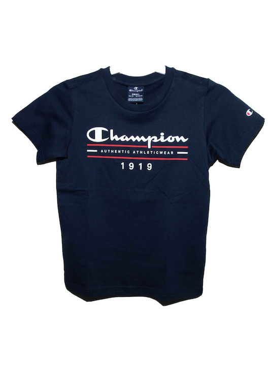 Champion Παιδικό T-shirt Κοντομάνικο Μπλε Crewneck