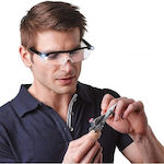 Safety Glasses with Magnification and LED Light