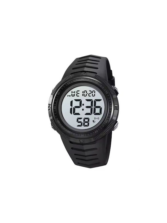 Skmei Digital Watch Battery with Rubber Strap Black/White