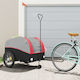 Vidaxl Bicycle Trailer Black Red 45 Kg Iron