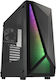 FSP/Fortron POC0000213 Midi Tower Computer Case with Window Panel and RGB Lighting Black