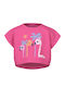 Παιδικό Crop Top Κοντομάνικο Flamingo Carmine Rose