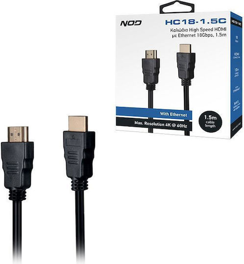 NOD Cable HDMI male - HDMI male 1.5m Black