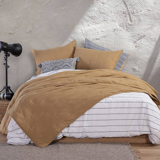 Nef-Nef Homeware Marven Coverlet Queen Size Microfiber Honey 230x240cm