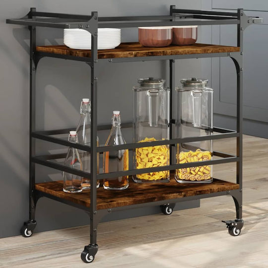 vidaXL vidaXL Lebensmittelregal Hölzernes 3 Ebenen Braun 82x40x78.5cm