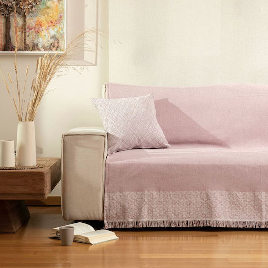 Borea Iris Покривка За Двуместен Диван 180x250см Розова