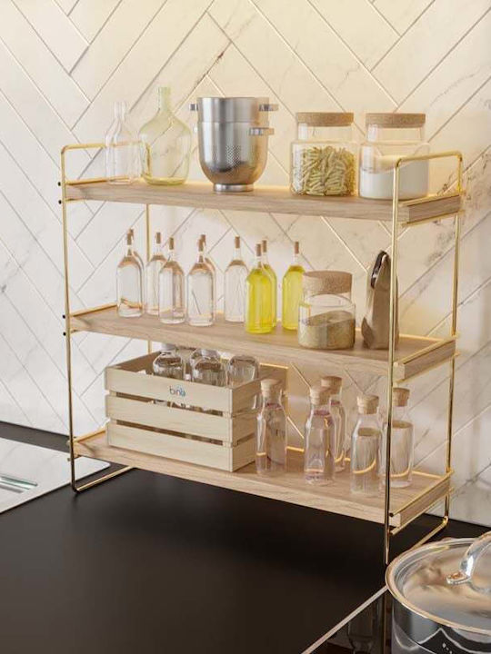Hanah Home Настолна Металик Стойка 45x16x40см Жълта