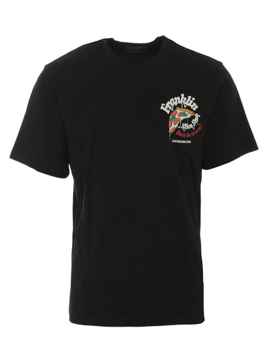 Franklin & Marshall T-shirt Bărbătesc cu Mânecă Scurtă Negru