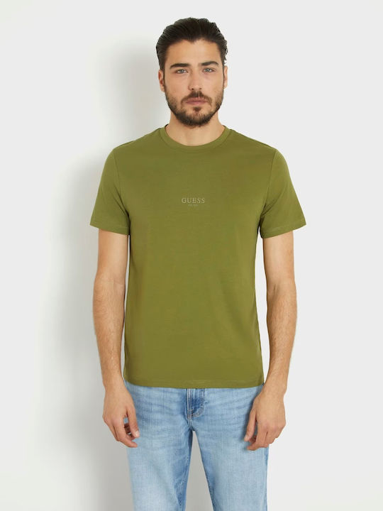 Guess Tricou pentru bărbați cu mâneci scurte Verde