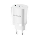 Forever Charger Without Cable with 2 USB-C Ports 35W Power Delivery Whites (TC-05-35CC)