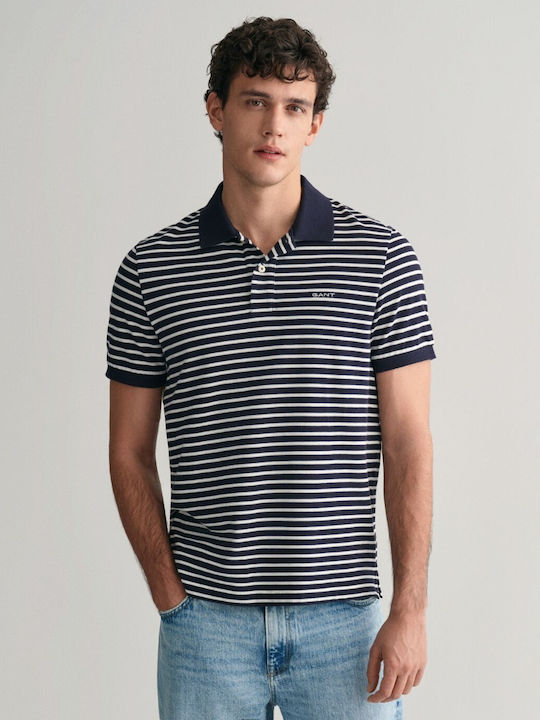 Gant Herren Kurzarmshirt Polo Marineblau