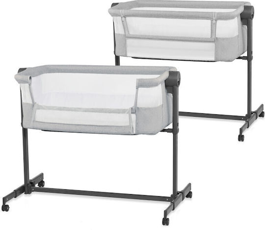 Kinderkraft Λίκνο Neste Up 2 Light Gray με Στρώμα και Πλαϊνό Άνοιγμα