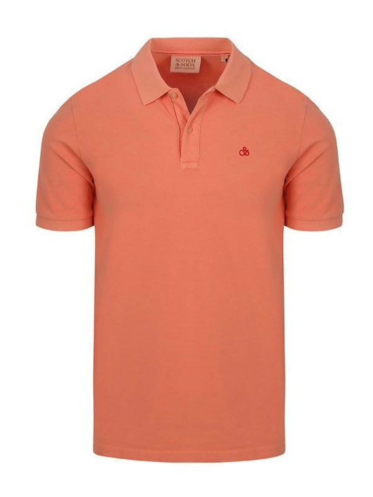 Scotch & Soda Ανδρική Μπλούζα Κοντομάνικη Polo Ροζ