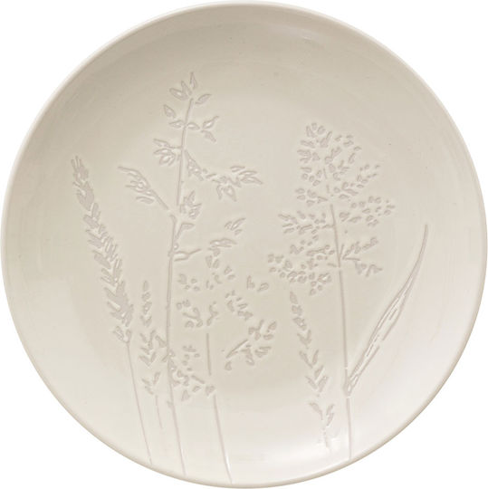S-d Floral Πιάτο Γλυκού Κεραμικό Λευκό με Διάμετρο 19cm