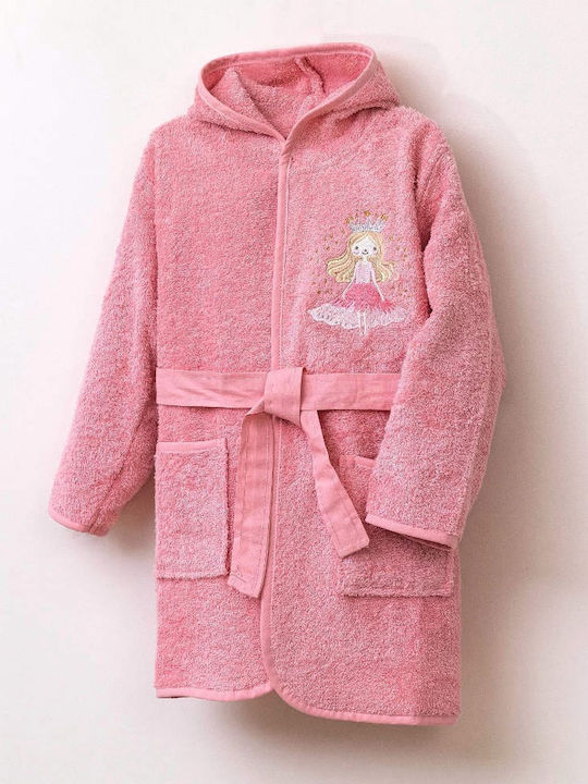 Borea Baby Bathrobe Hooded Princesa Pink