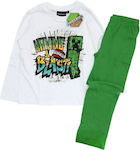 Minecraft Kids Pyjamas Cotton WHITE/GREEN