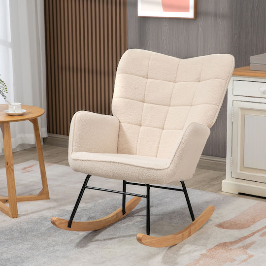Rocking Armchair Beige 71x92x101cm