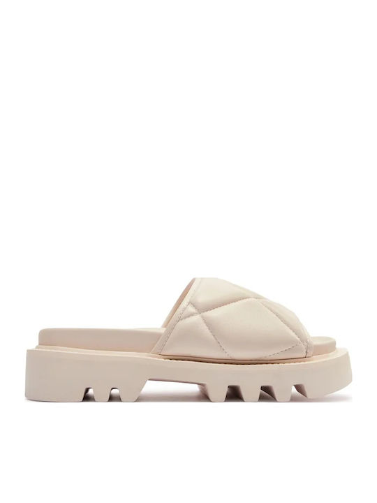 DKNY Rolene Leather Women's Flat Sandals in Bei...