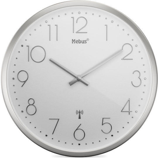 Mebus Wall Clock Silver Ø25cm