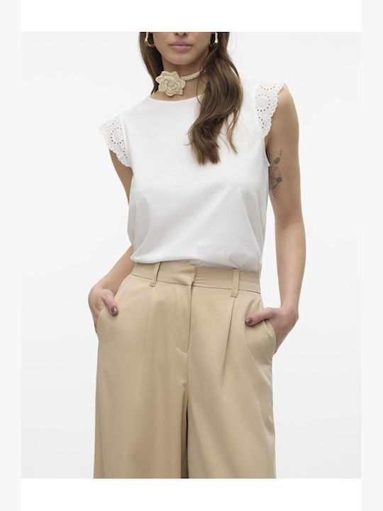 Vero Moda Women's Blouse Cotton Short Sleeve White
