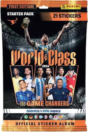 Panini FIFA World Class 2024 Stickers + Album For Children 5+ Years 21 Pieces