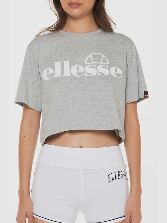 Ellesse Γυναικείο Αθλητικό Crop T-shirt Γκρι
