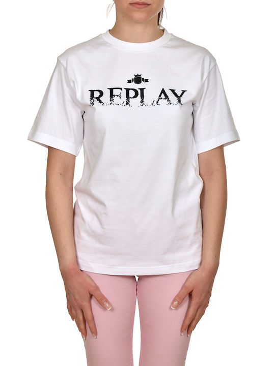 Replay Damen T-Shirt Weiß