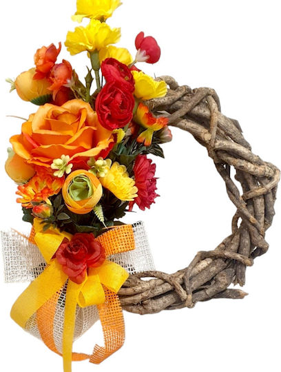 Wreath of Artificial Plants Yellow 25cm Ambalaz