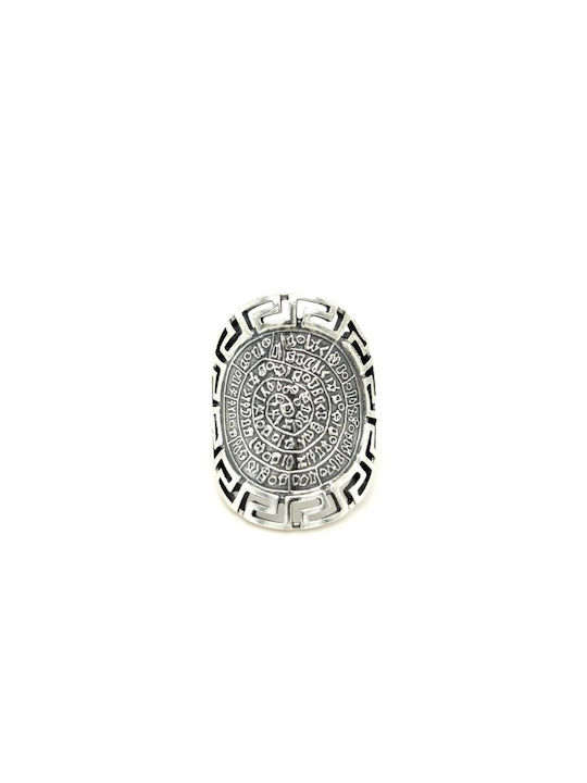 Inel pentru femei Inel din argint 925° Oxidare Disc Phaistos Inel Wreath Meander 56eu