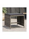 Gartenhocker Würfel Außeneinsatz Rattan mit Grau Kissen 4 Stück 41x41x36cm