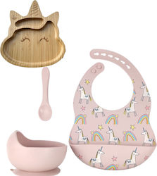 Queen Mother Feeding Set Yellow Unicorn 4pcs