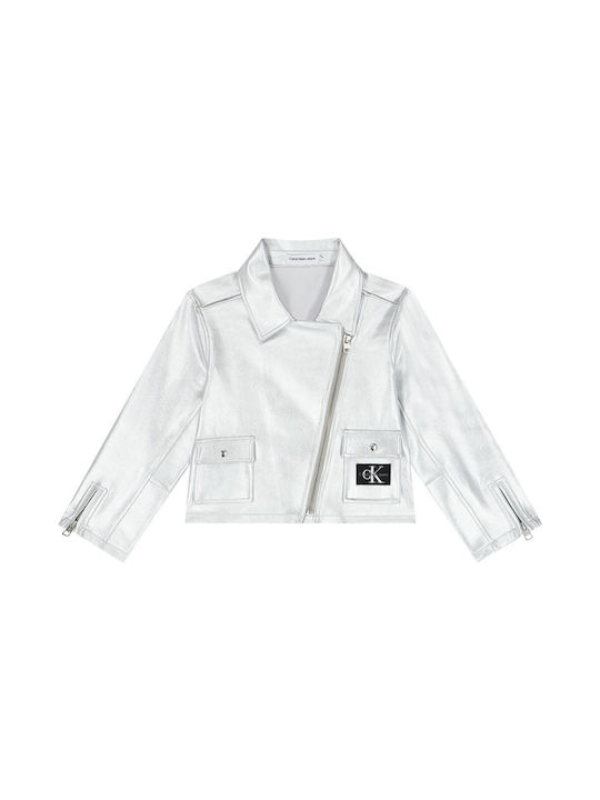 Calvin Klein Jachetă casual pentru copii Silver.