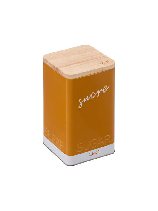 Spitishop Κουτί για Ζάχαρη με Καπάκι Μεταλλικό Πορτοκαλί 11x11x19cm