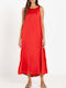 Philosophy Wear Midi Evening Dress Satin Red