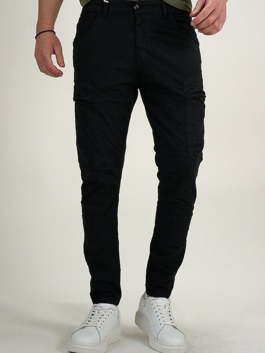 Cover Jeans Cover Men's Trousers Cargo Elastic in Regular Fit Black