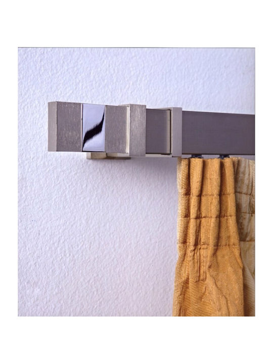Aslanis Home Μεταλλικό Κουρτινόξυλο Elite Μονό 160εκ. Inox Elite