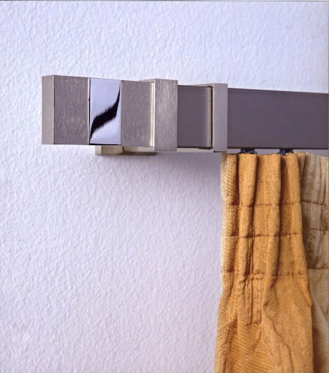 Aslanis Home Metallic Curtain Pole Elite Single 160cm Inox Elite