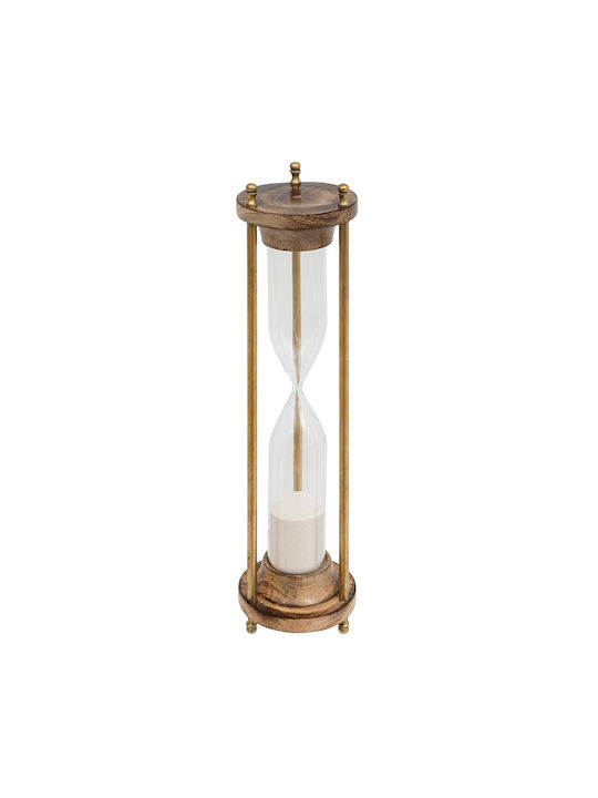 Atmosphera Sarah Mang Hourglass Office Decor Accessory from Glass 9.5x9.5x37.5cm in Gold Colour
