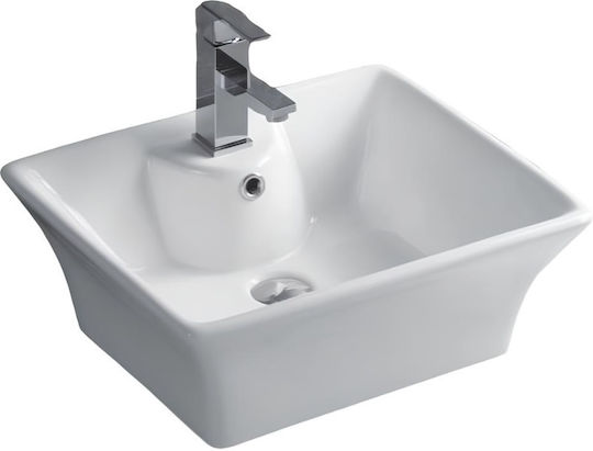 Inter Ceramic Επικαθήμενος Νιπτήρας Πορσελάνης 50x41x19cm Λευκός Inter Ceramic Επικαθήμενος Νιπτήρας Πορσελάνης 50x41x19cm Λευκός