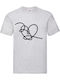 Fruit of the Loom Bts Black Heart T-shirt Γκρι Βαμβακερό