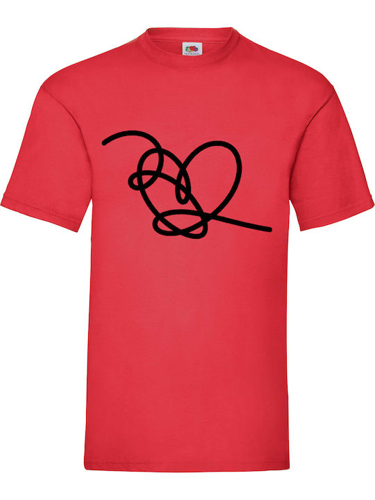 Fruit of the Loom Bts Black Heart T-shirt Κόκκι...
