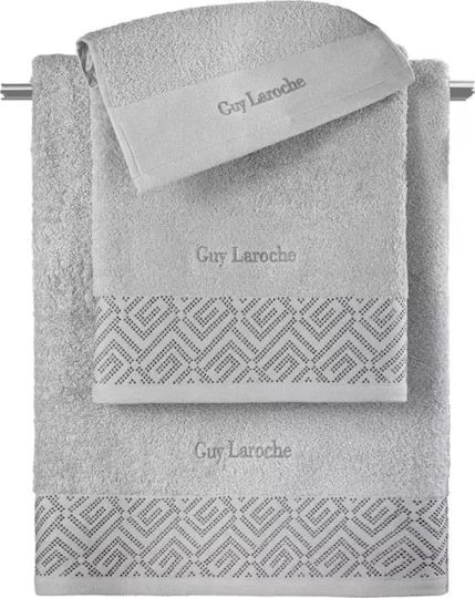 Guy Laroche Bath Towel Set 3pcs Emblem Silver Weight 500gr/m²
