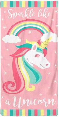 Tatu Moyo Kids Beach Towel Pink Unicorns 150x70cm