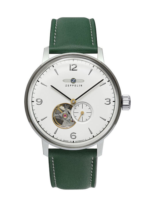 Zeppelin Lz-129 Hindenburg Men's Watch Battery with Silver Leather Strap