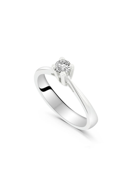 Antwnakakis Single Stone from White Gold 18K