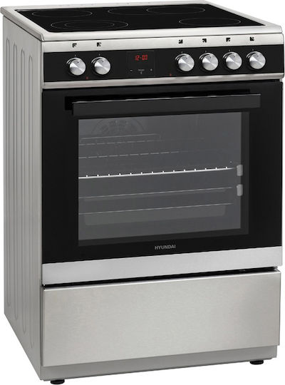 Hyundai Κουζίνα 69lt με Κεραμικές Εστίες Π60εκ. Inox