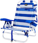 BigBuy Sunbed-Armchair Beach Aluminium with Reclining 7 Slots Blue 62x62x74cm.