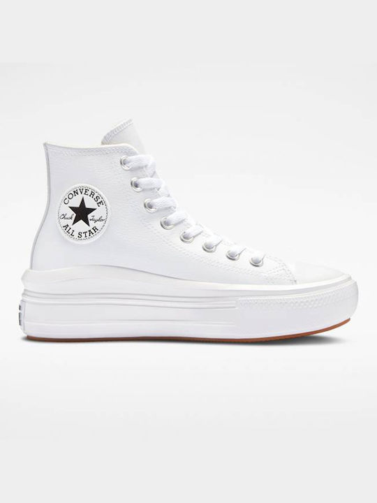 Converse Chuck Taylor All Star Move Γυναικεία Flatforms Μποτάκια Λευκά