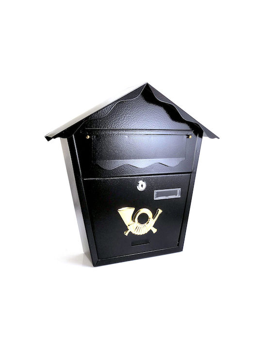 Strend Pro Outdoor Mailbox Metallic in Black Color 37x10x37cm